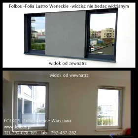 Szyba wenecka na okna Warszawa -Lustro weneckie, folia wenecka- Oklejamy okna folią lustrzaną -Folkos folie LUSTRO WENECKIE 