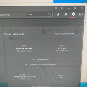 Używany komputer 16GB, Intel 7, Win 10, RX580 8GB