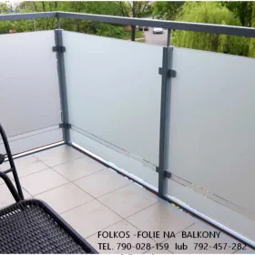 Oklejanie balkonów Warszawa - folie na szklane balustrady balkonowe- folie z usługą montażu * Folia MAT Mrożony* MAT Mleczny* MAT Szron ...