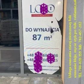 Usługa zrywania, usuwania folii z szyb Warszawa * Demontaż folii okiennych, folii reklamowych, folii OWV - Zrywanie naklejek, usuwanie kleju, mycie